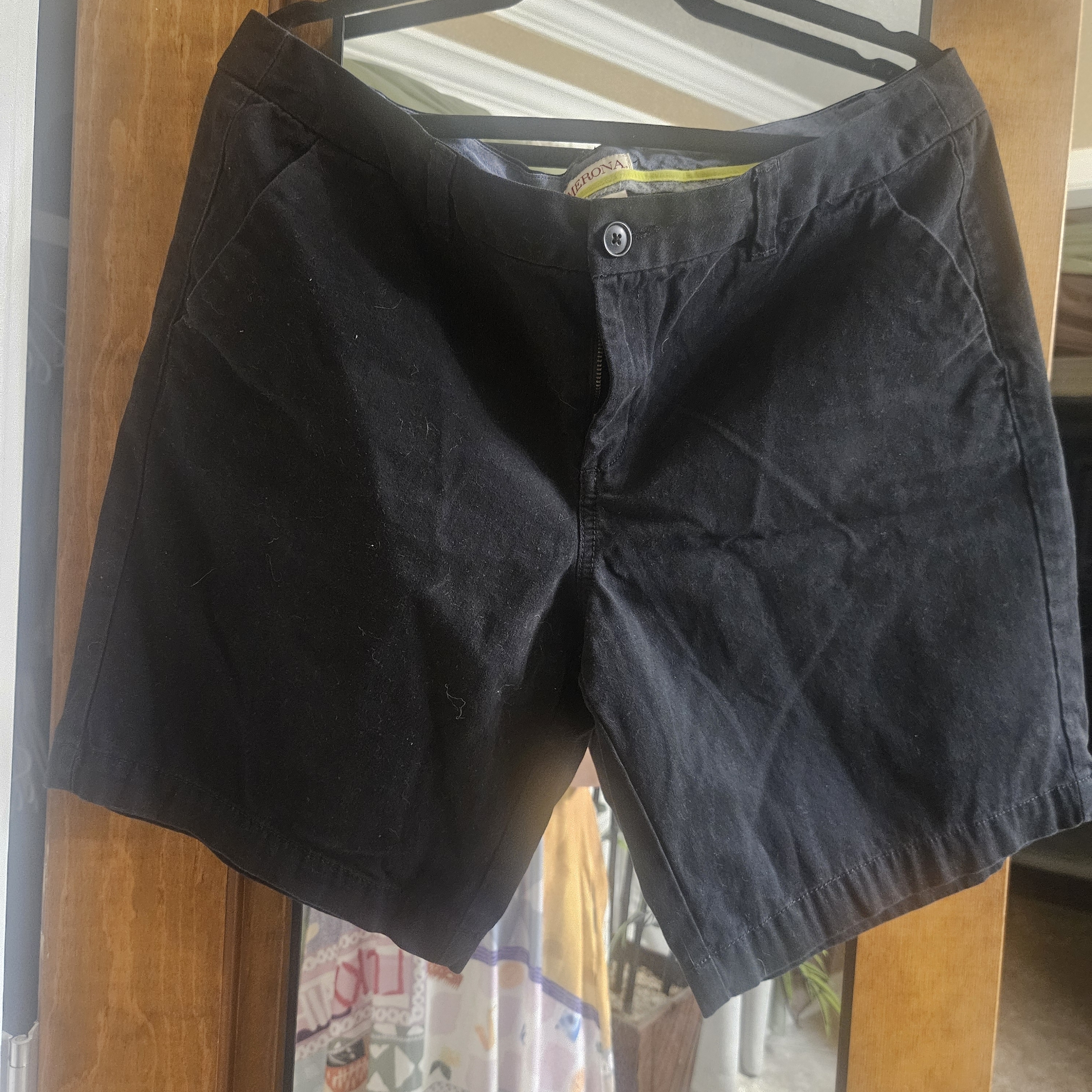 Merona Black Shorts With Neon Yellow Trim